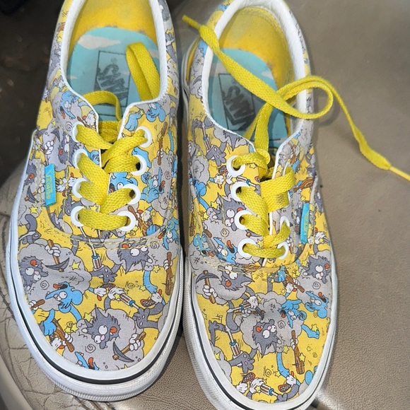Vans Other - Vans Kids Simpson Cartoon Print Sneakers - Yellow and Gray men's 4.0 women 5.5